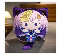 Genshin Peluche, Kawaii Anime Figura Portachiavi Bambola Morbido Impact Adorabile Cuscino Peluche for Fan Dei Giocatori(Qi Qi,12cm keychain)
