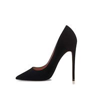 GENSHUO 12CM Scarpe col Tacco Pointed Toe Stiletto - Classiche Donna Tacco Alto Festa Elegante Scarpe de Moda décolleté a Punta Numero,Tacchi a Spillo,Nero 38 EU(8 US)
