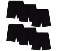 GENTABY Pantaloncini neri da ragazza abito di sicurezza pantaloncini - leggings corti pantaloncini da ciclismo a casa pantaloncini comodi e traspiranti in pizzo 6 Pack 1-10anni, 6 nere, 5-6 Jahre Slim