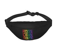 Gentilezza Equality Love LGBTQ Rainbow Gay Pride Ally Marsupio Regolabile Casual Marsupio Pack Escursionismo Cintura Marsupio, Nero , Taglia unica, Cintura per soldi