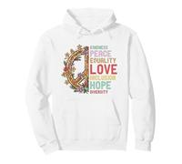Gentilezza Pace Amore Uguaglianza Giustizia Sociale Natale Felpa con Cappuccio