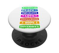 Gentilezza Pace Uguaglianza Amore Inclusione Speranza Diversità PopSockets PopGrip Adesivo