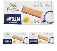 Gentilini Novellini Biscotti al Latte e Miele, 250g (Confezione da 3)