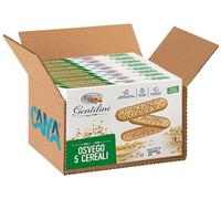 Gentilini Osvego 5 Cereali Biscotti con Farina Integrale e 5 Cereali (Orzo, Segale, Mais, Avena e Soia) 500g [BOX da 8 Confezioni]