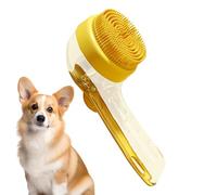 Gentle Dog Bath Brush, Slicker Scrubber Detangler for Puppies, Kittens, Horses, Hygiene Cleaning, Flea Removal, Dandruff, Matting, Bathing Tool for Pets, Yellow, Green, 1 Piece