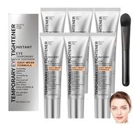 Gentle Eye Tightener Cream - Instant Firming & Smoothing Formula with Brush for Puffiness, Dark Circles, Wrinkles, Lightweight Non-Sticky, for All Skin Types, Women & Men (6pcs)