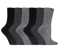 Gentle Grip 6 accoppiamenti donna calzini senza elastico morbidi diabetici, 37-42 eur (GG12)