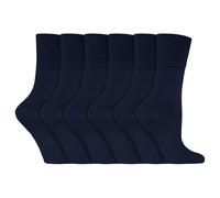 Gentle Grip - 6 paia calze diabetiche donna senza elastico stampato 37-42 eur, Solrd37, blu scuro, 37-42