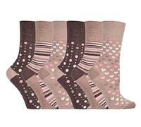 Gentle Grip - 6 paia di calzini non elastici in morbido cotone per le donne, Solrm34, 4-8