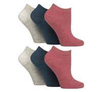 Gentle Grip - 6 paia di calzini per diabetici da donna | calzini non elastici morbidi extra larghi alla caviglia, Corallo, grigio, foglia di tè, 4-8