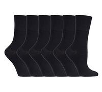 Gentle Grip - 6 paia donna bambu bamboo senza elastico colorati calzini (37-42 eur, SOLRM31)