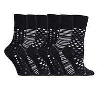Gentle Grip - 6 paia donna bambu bamboo senza elastico colorati calzini (37-42 eur, SOLRM32)