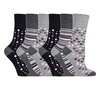 Gentle Grip - 6 paia donna bambu bamboo senza elastico colorati calzini (37-42 eur, SOLRM36)