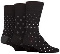 Gentle Grip Calzini da uomo a righe in morbido bambù traspirante a righe e fantasie, in confezione da 3 colori assortiti, taglie 38-41, Monocromatico Eclipse, M