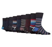 Gentle Grip Confezione multipla da 9 paia di calzini da uomo in bambù, morbidi e non elastici, per gambe gonfie, SOMRM060708, 6-11