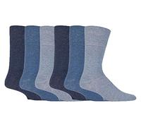 Gentle Grip - Uomo 6 paia di diabetici Sock con miele pettine Top e mano Linked Toe cuciture - 6 - 11 UK 39 - 45 eur, Blue, Large