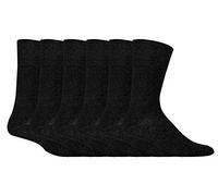 Gentle Grip - Uomo 6 paia di diabetici Sock con miele pettine Top e mano Linked Toe cuciture - 6 - 11 UK 39 - 45 eur, Black, Large