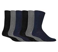 Gentle Grips Sei paia di calzini da uomo, Nero/Navy/Grigio, 6-11