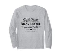 Gentle Heart Brave Fearless Christian Ispiration Motivation Maglia a Manica