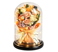 Gentle Light Floral Romantic Tabletop Ornament Forever Flowers in Glass