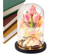 Gentle Light Floral Romantic Tabletop Ornament Forever Flowers in Glass