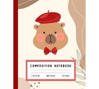 Gentleman Bear Composition Notebook for Kids: Cute Beret Bear Journal in Earthy Neutrals | 7.5" x 9.25" | Wide Ruled | 120 Pages | Great for Drawing, Writing & Journaling
