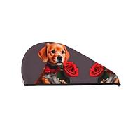 Gentleman-Like Dog Coral Velvet Berretto per capelli asciutti per donna Cuffia per capelli con bottoni per asciugare capelli ricci lunghi e folti Anti