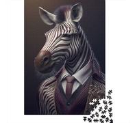 Gentleman Zebra 1000 Piece Puzzle for Adults Paper Jigsaw Home Art Decor Mindful Gift 70x50cm/1000pcs