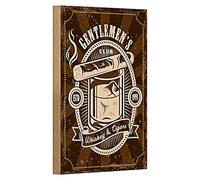 Gentlemen's Club | Whiskey & Cigars | Targa in legno | 12 cm x 18 cm
