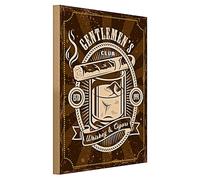 Gentlemen's Club | Whiskey & Cigars | Targa in legno | 30 cm x 40 cm