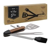 Gentlemen's Hardware Attrezzo Multiuso per Barbecue, Include: spatola, forchetta, apribottiglie e cavatappi, Il Compagno Perfetto per Grigliare in Legno di Acacia e Acciaio Inox, GEN274UK, 5 in 1