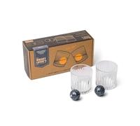 Gentlemen's Hardware GEN646 - Kit per amanti del whisky: 2 bicchieri da cocktail + 2 refrigeratori per whisky in granito
