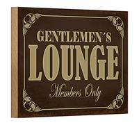 Gentlemen's Lounge | Members Only | Targa in legno | 18 cm x 12 cm