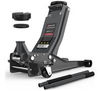 GENTOR domkraft idraulico 3T - altezza di sollevamento piatta da 75-505 mm, con 2 x supporti in gomma, domkraft professionale per auto, autovetture, SUV e officina (antracite)