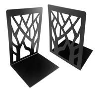 Gentpovth 2 pezzi Fermalibri per Mensole in Metallo, Design Albero Foglia Supporto Porta Libri Antiscivolo, Reggilibri Resistente, perfetta per l'organizzazione dei libri,per Biblioteca,Ufficio e Casa