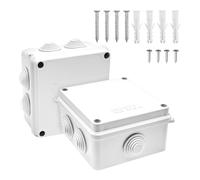 Gentpovth 2 Pezzi Scatola di Derivazione Impermeabile IP65, Scatola di Giunzione Elettrica da Esterno, Plastica ABS Impermeabile Scatola Derivazione, per comunicazioni elettriche, 100 mm x 100 mm x 70