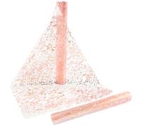 Gentpovth 2 rotoli di Runner da tavola rosa, Elegante tovaglia in organza bohémien, 28 CM X 10 M Rotolo Organza Tessuto Runner, per Il Tavolo per Casa, battesimo bimba, matrimonio, compleanno, festa