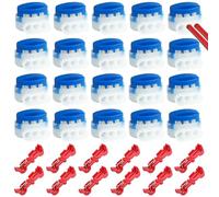 Gentpovth 20 pezzi Connettori per il Filo Perimetrale dei Robot Tagliaerba, con 12 Connettori Terminali, connettori elettrici impermeabili, Allunga e Ripara i Cavi di Robot Tosaerba da Giardino