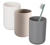 Gentpovth 3 Pezzi 300ml porta spazzolini per spazzolino e dentifricio, Portaspazzolini in Plastica da Bagno,Bicchiere per Spazzolino Portatile, Stile Semplice in Plastica di Qualità,per Bambini,Adulti
