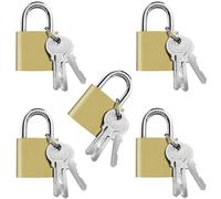 Gentpovth 5 pezzi 32 mm Lucchetto, Lucchetto di Sicurezza con Corpo della serratura spesso, Mini Lucchetti molto robusti valigie, per zaino,borse da viaggio,valigia,magazzini,cassette degli attrezzi