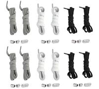 Gentpovth 6 Paia Elastici Lacci con Chiusura in Metallo, Lacci Senza Nodo No Tie Lacci, 100cm per Tutti Gli Adulti e i Bambini, per diverse misure di scarpe, Scarpa da Ginnastica, Corsa, Casual