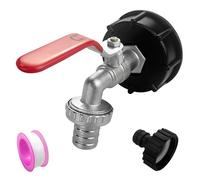 Gentpovth Accessoire de réservoir IBC,3/4",Robinet Cuve en Alliage de Zinc,Robinet de jardin,Robinet Cuve Ibc avec Raccord de Tuyau et Ruban D'étanchéité, Pour D'adaptateur de Cuve