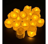Gentpovth Candele a LED, 24 pezzi Candele a Senza Fiamma, Luci a LED Realistico a Batteria Falso Candela, Luce Calda Senza Fiamme, luci tealight durevoli per Compleanni, matrimoni, vacanze