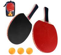 Gentpovth Set di Racchette da Ping Pong con 2 Racchette e 3 Palline, Qualità Professionale Racchette Ping Pong in Gomma a Doppia Faccia, per Tempo Libero e Allenamento, principianti e professionisti