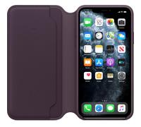 Genuine Apple Iphone 11 Pro Max Leather Folio Wallet Case - Aubergine (Purple)