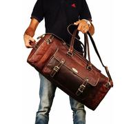 Genuine Borsa Da Viaggio In Pelle Fatta A Mano Per Weekend Unisex