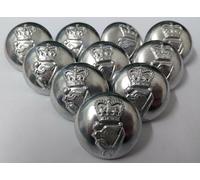 Genuine British Army Issue X10 Irish Guards Silver Dress Buttons 24.5Mm ASBT116