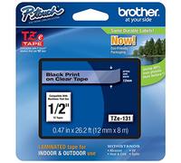 Genuine Brother 1/5,1 cm (12 mm) Black on Clear P-Touch TZe nastro per Brother pt-1700, PT1700 Label Maker con TZe tape guide incluso