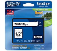 Genuine Brother P-Touch 1/5,1 cm (12 mm) nero su bianco TZe tape per Brother pt-1190, PT1180 Label Maker con TZe tape guide incluso
