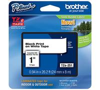 Genuine Brother P-Touch 2,5 cm (24 mm) nero su bianco TZe tape per Brother pt-1400, PT1400 Label Maker con TZe tape guide incluso